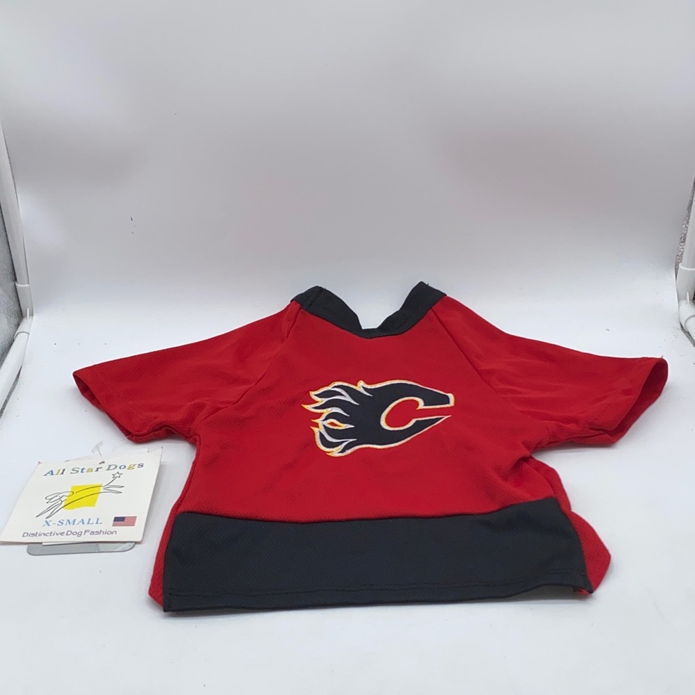 NHL All Star Dogs Calgary Flames T-Shirt Size X-Large Red Black Clothing Team